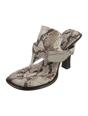 Burberry Prorsum Embossed Leather Animal Print Slides