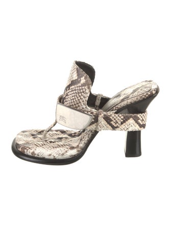 Burberry Embossed Leather Animal Print Slides