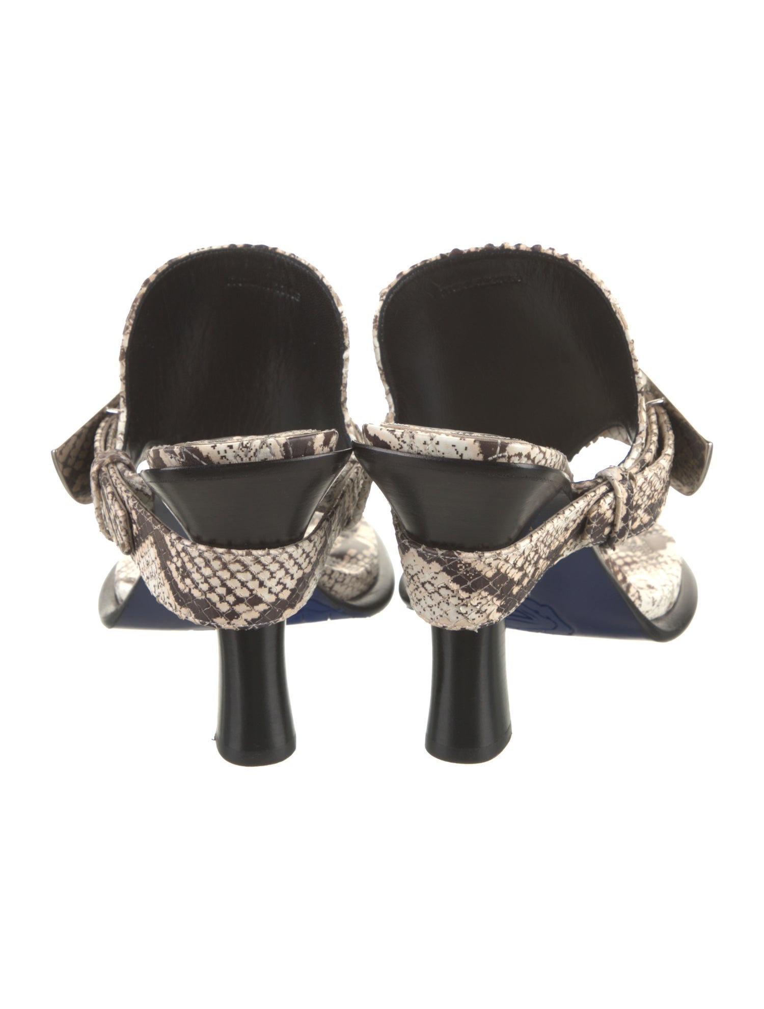 Burberry Embossed Leather Animal Print Slides