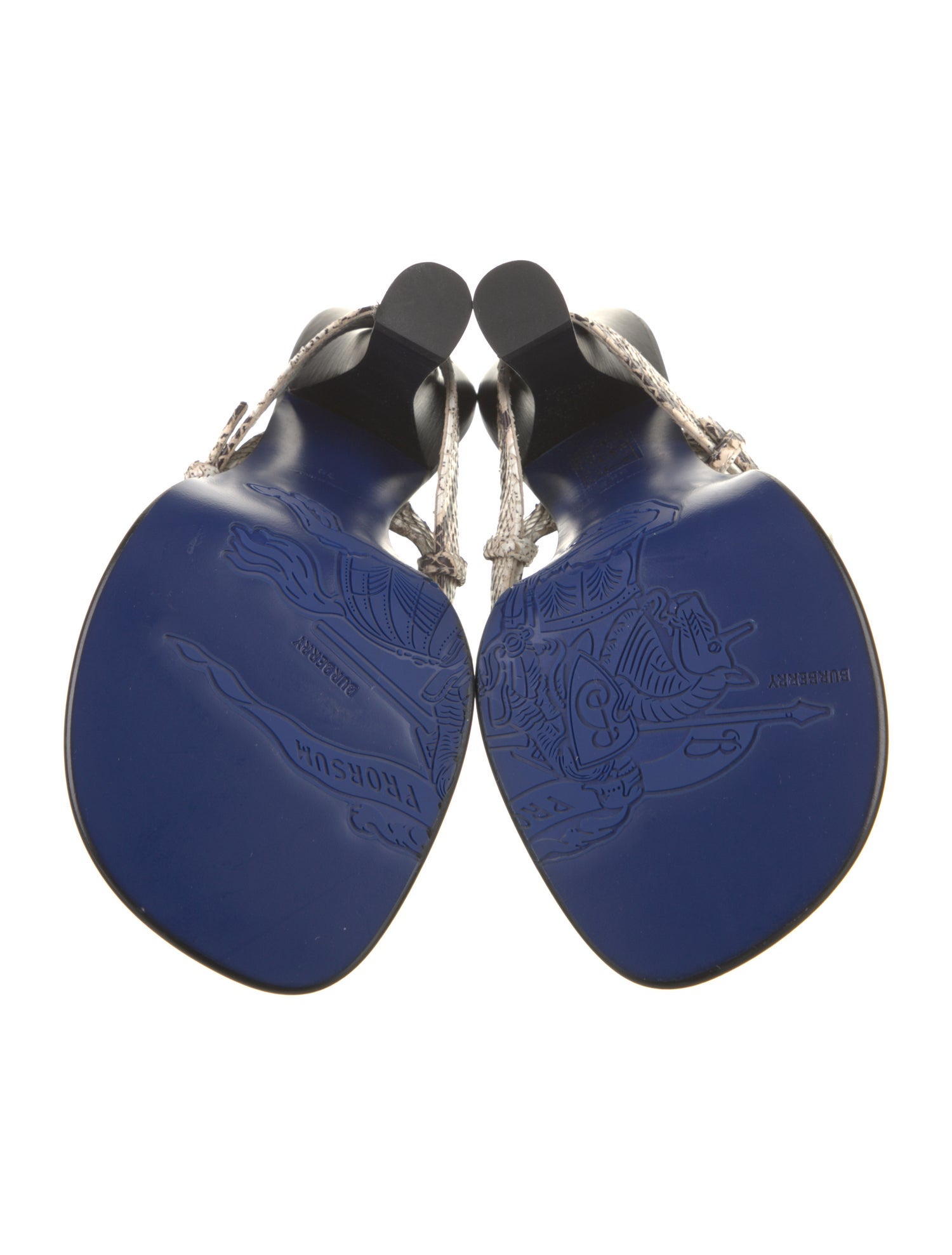 Burberry Embossed Leather Animal Print Slides