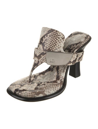 Burberry Embossed Leather Animal Print Slides