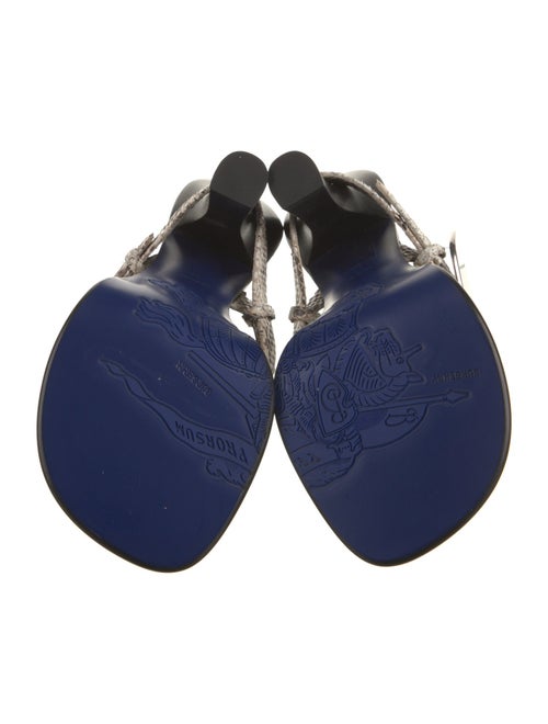 Burberry Embossed Leather Animal Print Slides