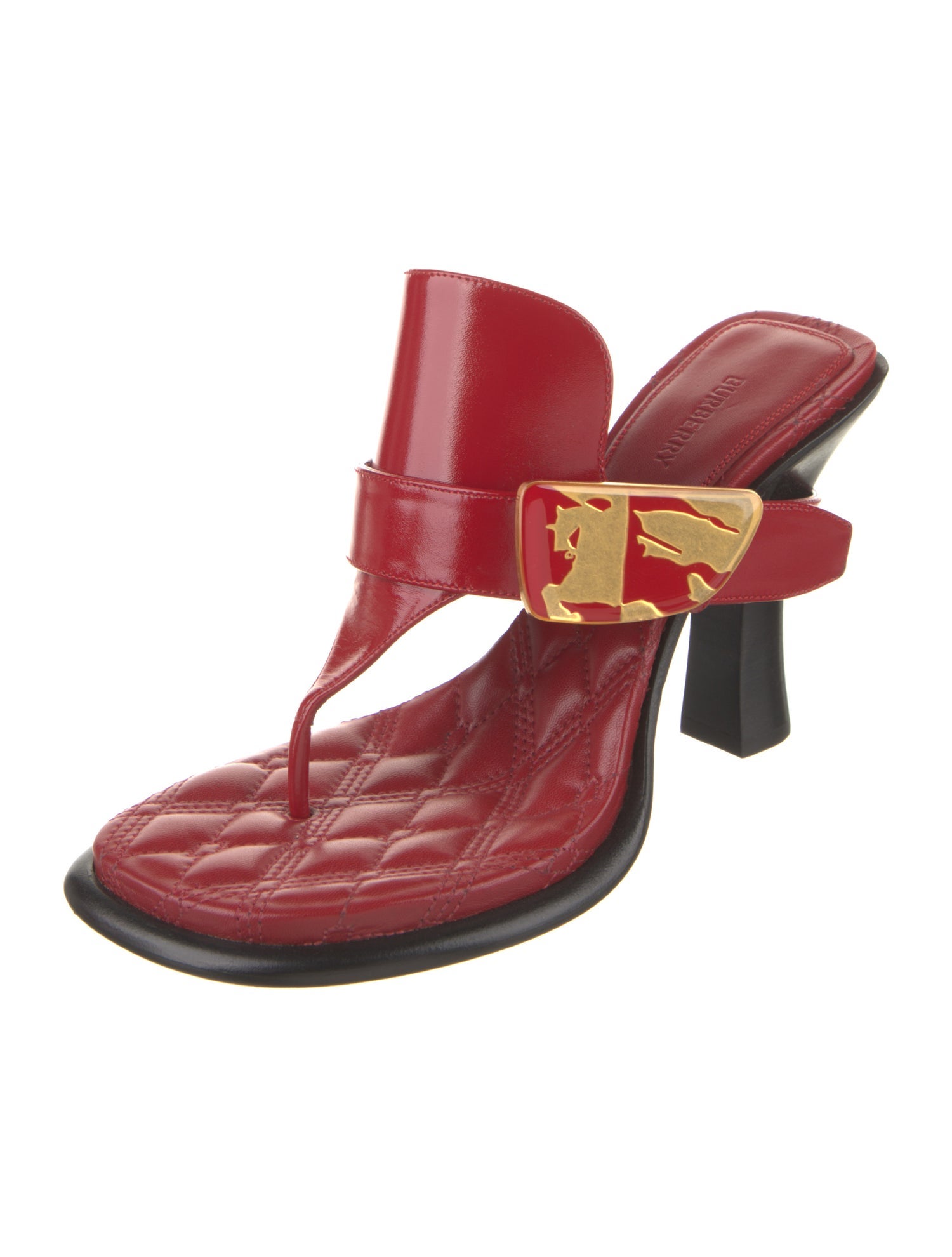 Burberry Leather T-Strap Sandals