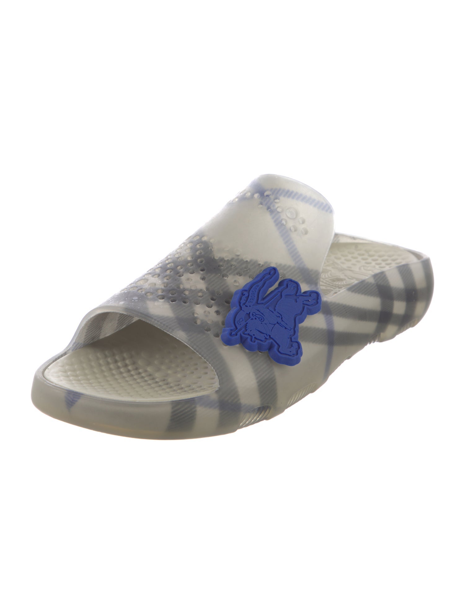 Burberry Prorsum Rubber Plaid Print Slides