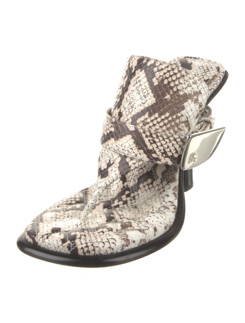 Burberry Embossed Leather Animal Print Slingback Sandals