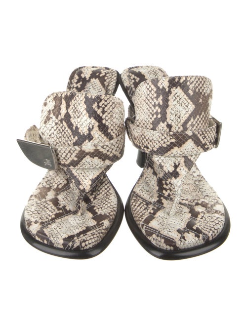 Burberry Embossed Leather Animal Print Slingback Sandals