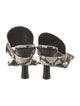 Burberry Embossed Leather Animal Print Slingback Sandals