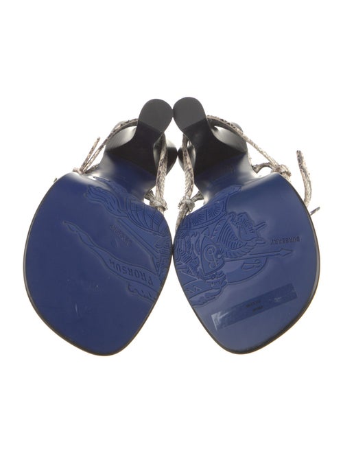 Burberry Embossed Leather Animal Print Slingback Sandals