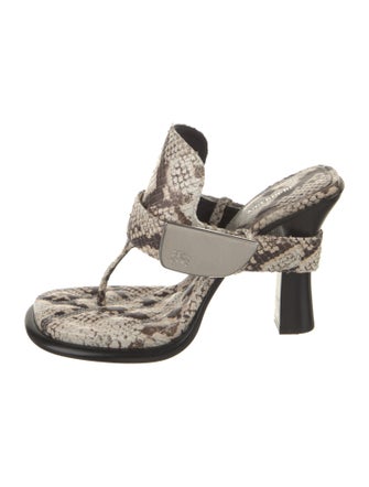 Burberry Embossed Leather Animal Print Slides