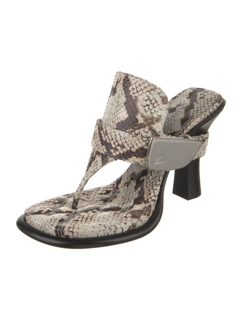 Burberry Embossed Leather Animal Print Slides