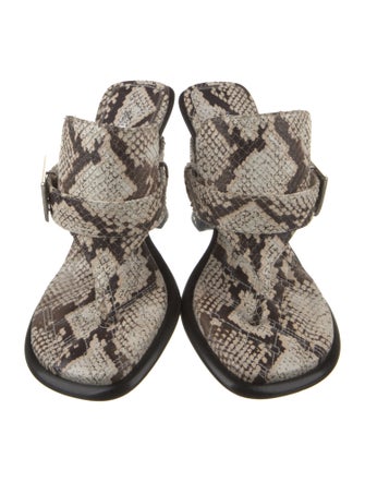 Burberry Embossed Leather Animal Print Slides