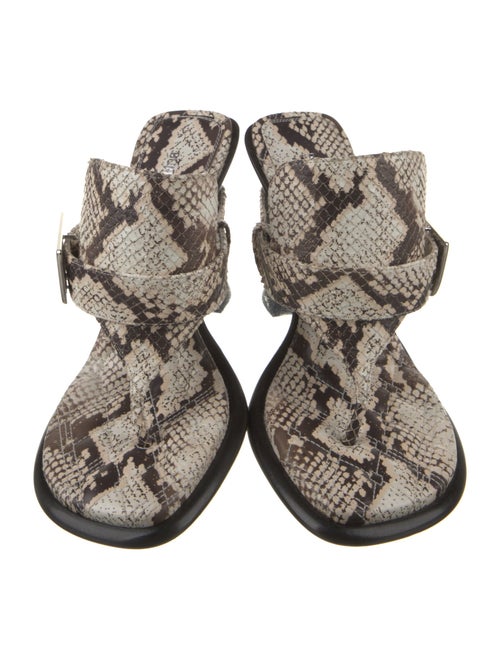 Burberry Embossed Leather Animal Print Slides