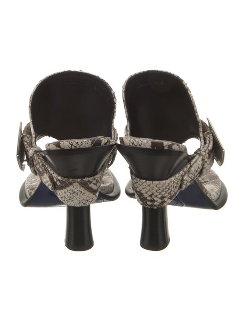 Burberry Embossed Leather Animal Print Slides