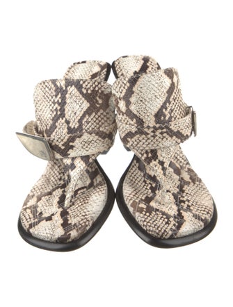 Burberry Embossed Leather Animal Print Slides