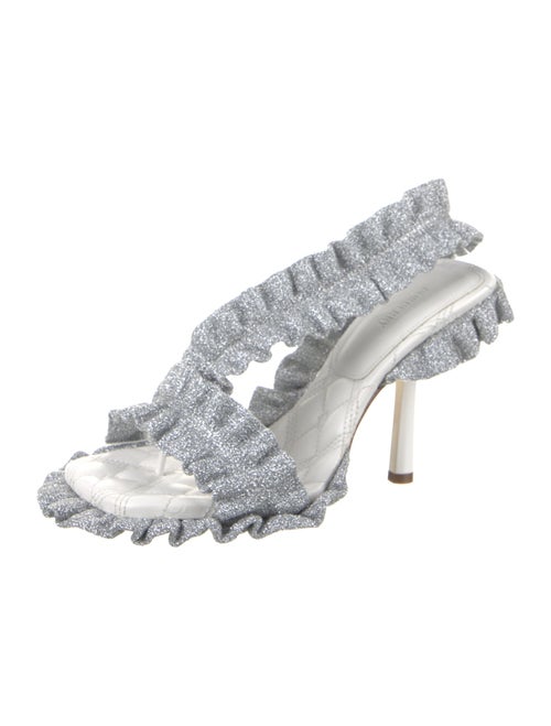 Burberry Prorsum Glitter Ruffle Embellishment Slingback Sandals