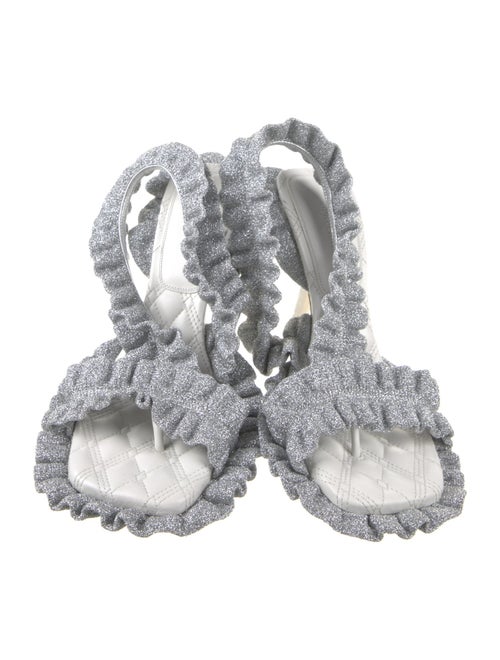 Burberry Prorsum Glitter Ruffle Embellishment Slingback Sandals