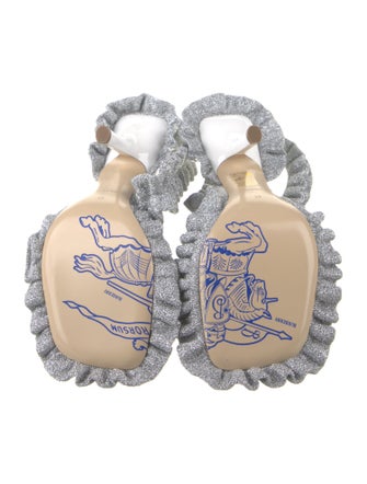 Burberry Prorsum Glitter Ruffle Embellishment Slingback Sandals