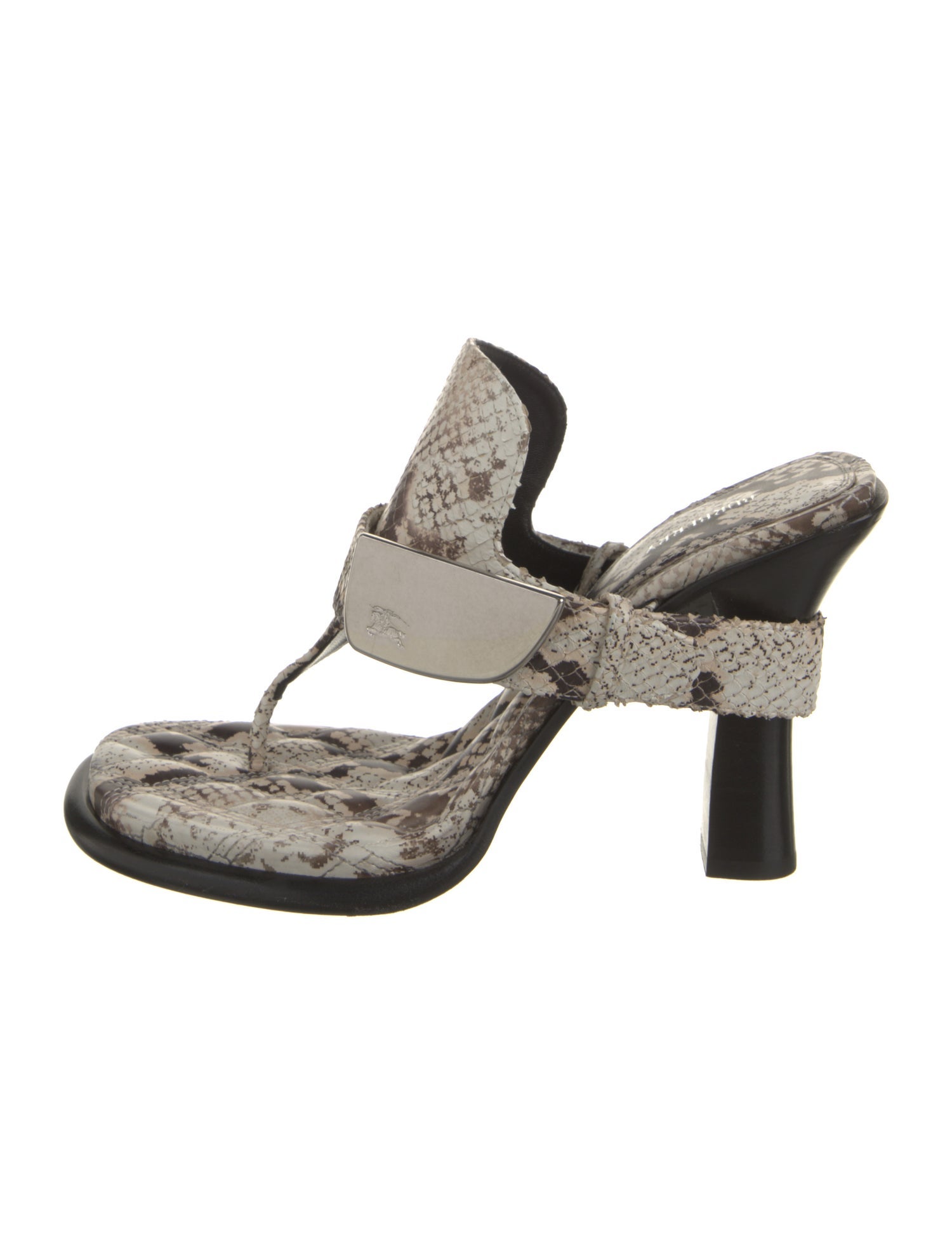 Burberry Prorsum Snakeskin Animal Print T-Strap Sandals