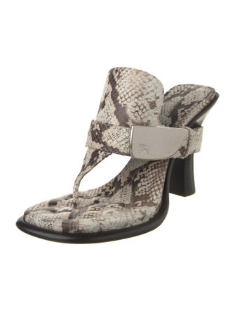Burberry Prorsum Snakeskin Animal Print T-Strap Sandals