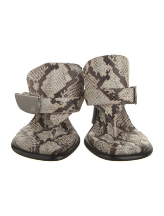 Burberry Prorsum Snakeskin Animal Print T-Strap Sandals