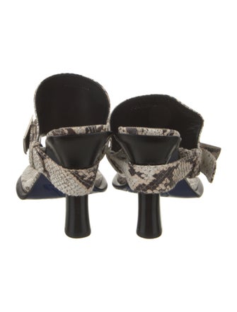 Burberry Prorsum Snakeskin Animal Print T-Strap Sandals