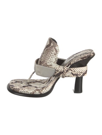 Burberry Embossed Leather Animal Print Slides