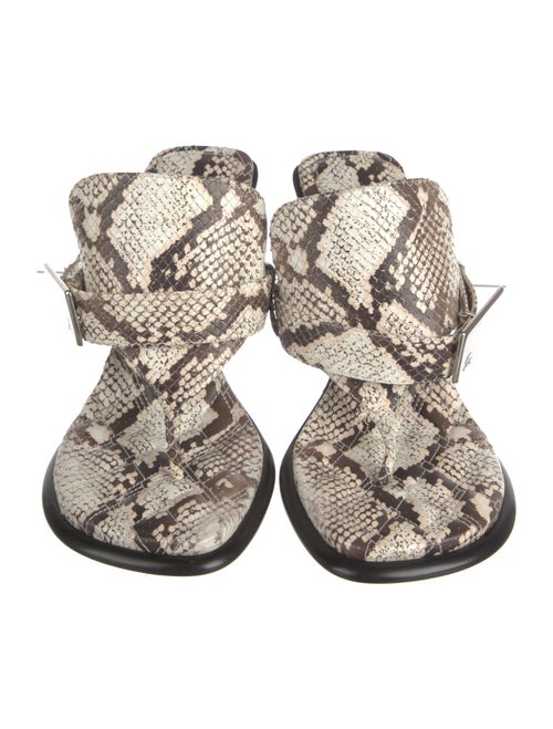 Burberry Embossed Leather Animal Print Slides