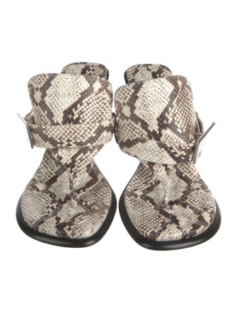 Burberry Embossed Leather Animal Print Slides