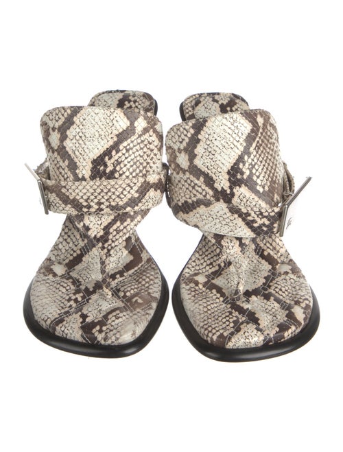 Burberry Embossed Leather Animal Print Slides