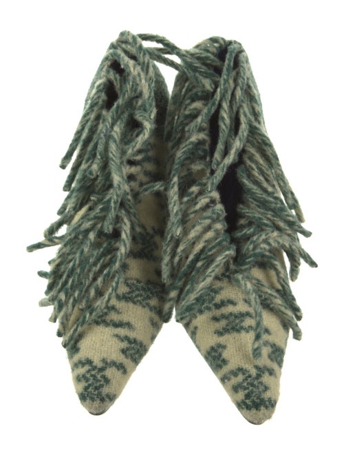 Burberry Prorsum Animal Print Fringe Trim Accent Pumps