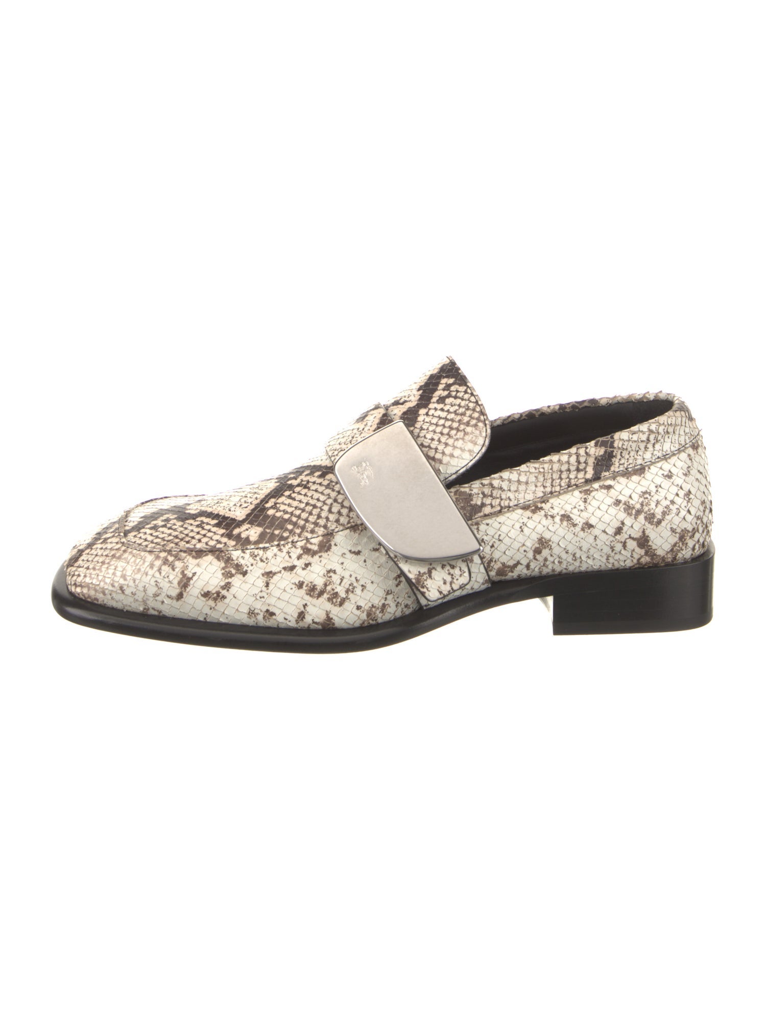 Burberry Embossed Leather Animal Print Loafers
