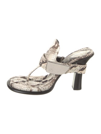 Burberry Prorsum Embossed Leather Animal Print Slides