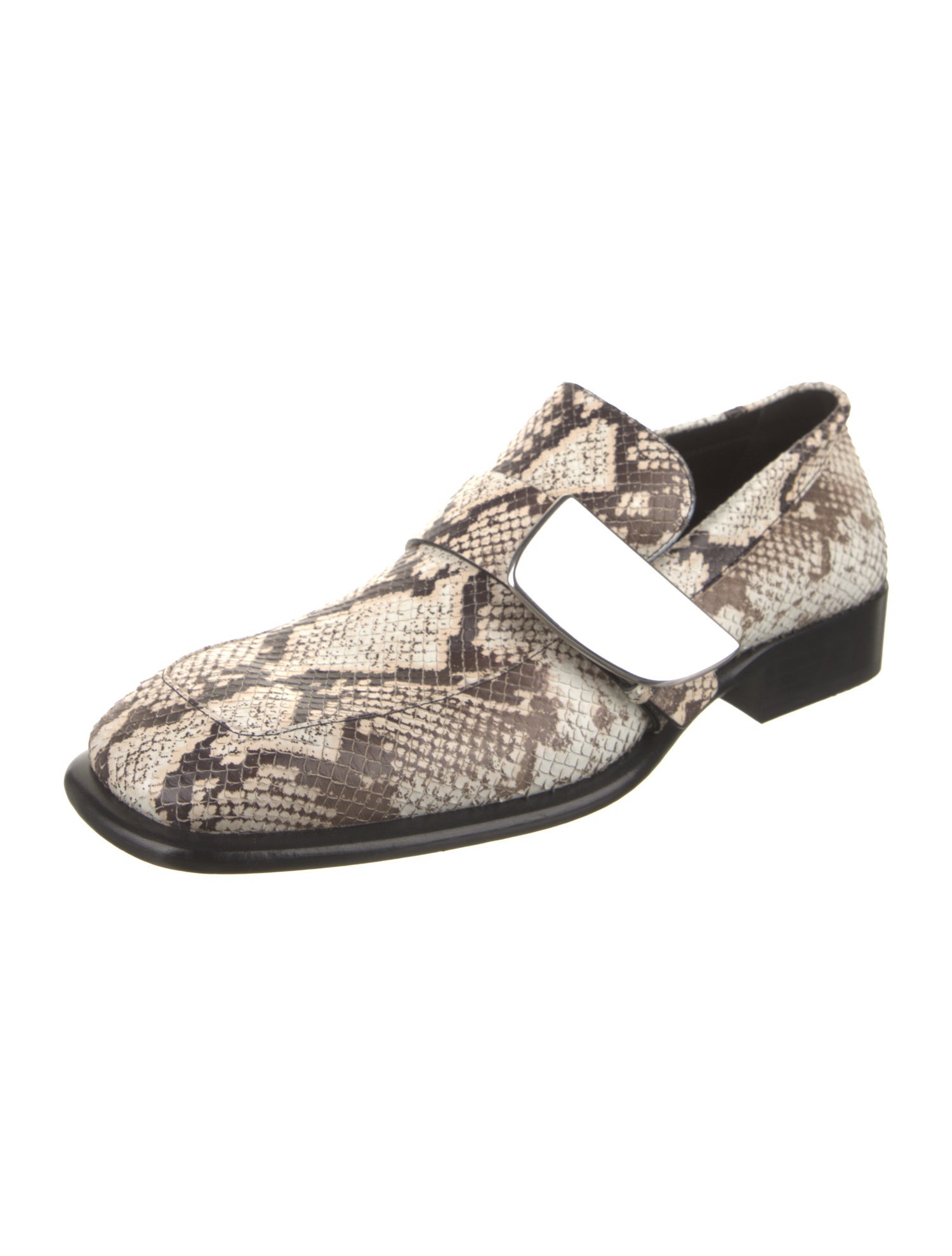 Burberry Embossed Leather Animal Print Dress Loafers