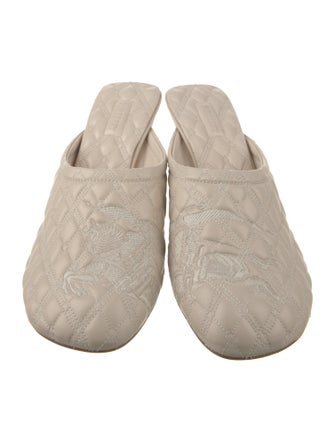 Burberry Leather Embroidered Accent Mules