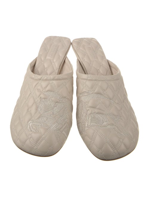 Burberry Leather Embroidered Accent Mules