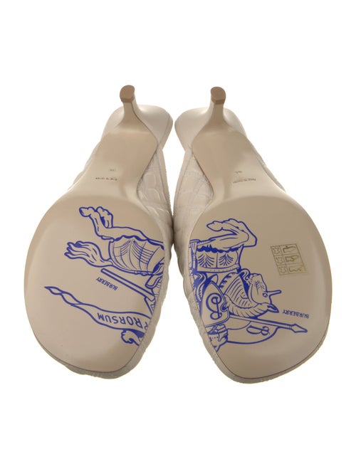 Burberry Leather Embroidered Accent Mules