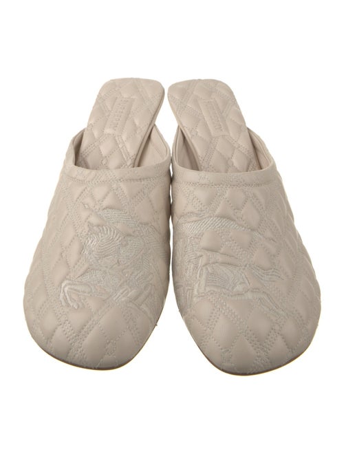 Burberry Leather Embroidered Accent Mules