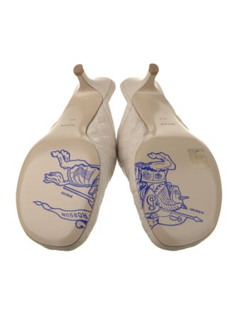 Burberry Leather Embroidered Accent Mules