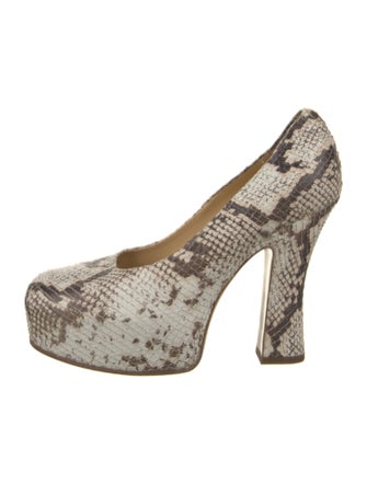 Burberry Snakeskin Printed Pumps