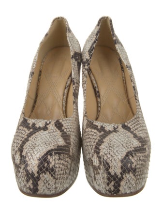 Burberry Snakeskin Printed Pumps