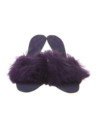 Burberry Prorsum Faux Fur Slides