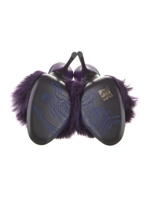 Burberry Prorsum Faux Fur Slides