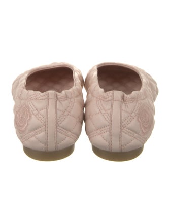 Burberry Leather Embroidered Accent Flats