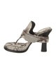 Burberry Snakeskin Animal Print T-Strap Sandals