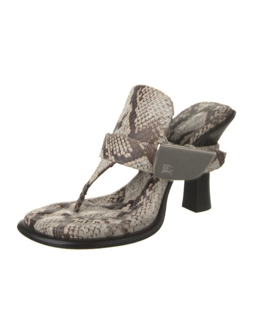 Burberry Snakeskin Animal Print T-Strap Sandals