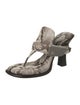 Burberry Snakeskin Animal Print T-Strap Sandals