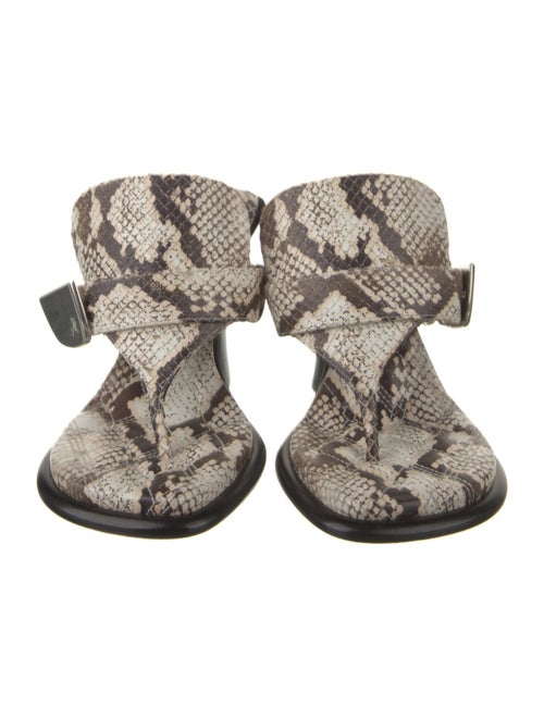 Burberry Snakeskin Animal Print T-Strap Sandals