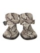 Burberry Snakeskin Animal Print T-Strap Sandals