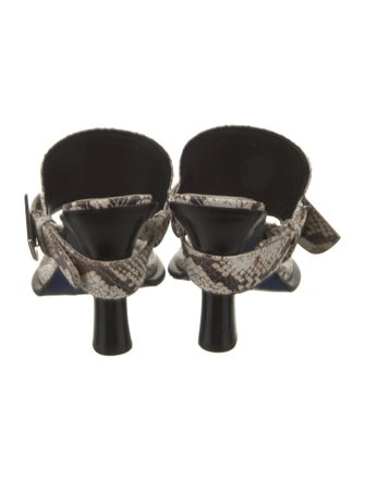 Burberry Snakeskin Animal Print T-Strap Sandals