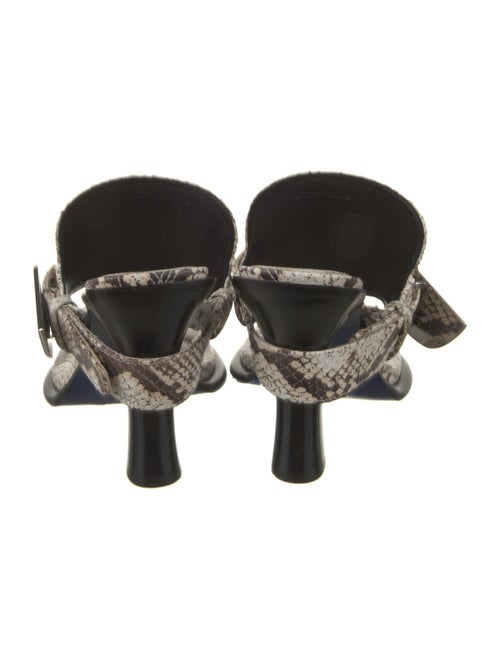 Burberry Snakeskin Animal Print T-Strap Sandals
